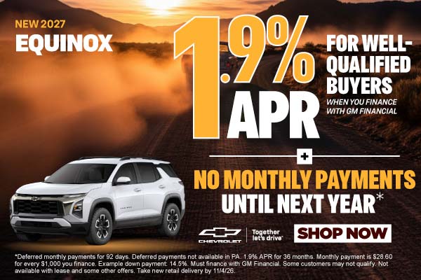 NEW 2027 EQUINOX	"1.9% APR For well-qualified buyers when yo