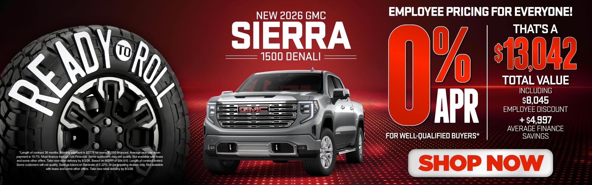 "EMPLOYEE PRICING FOR EVERYONE! 2026 GMC Sierra 1500 Denali"